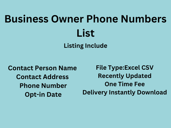 Business Owner Phone Numbers List