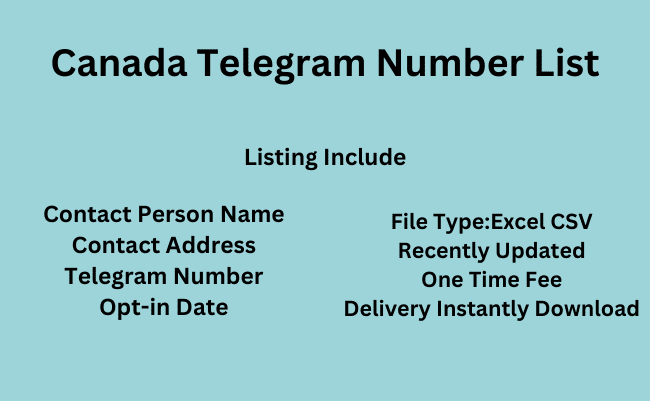 Canada Telegram Number List