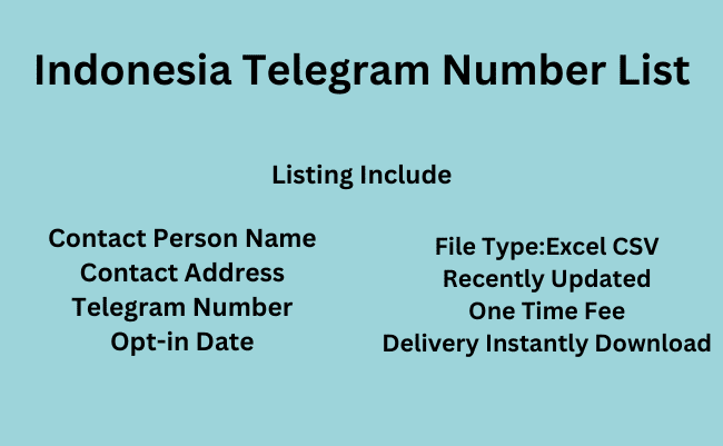 Indonesia telegram number list