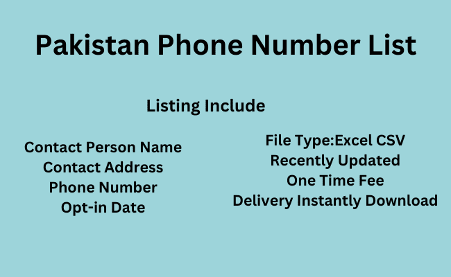 Pakistan phone number list
