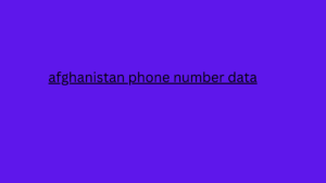 afghanistan phone number data 